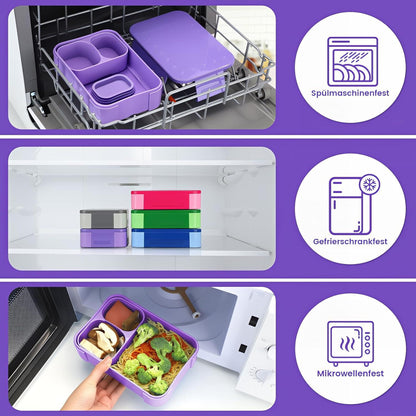 Bugucat Brotdose Kinder 900ml Bento Box Auslaufsicher Violett