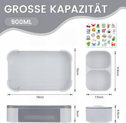 Brotdose mit Fächern 900ml Bento Box Auslaufsicher Lunchbox Brotbox