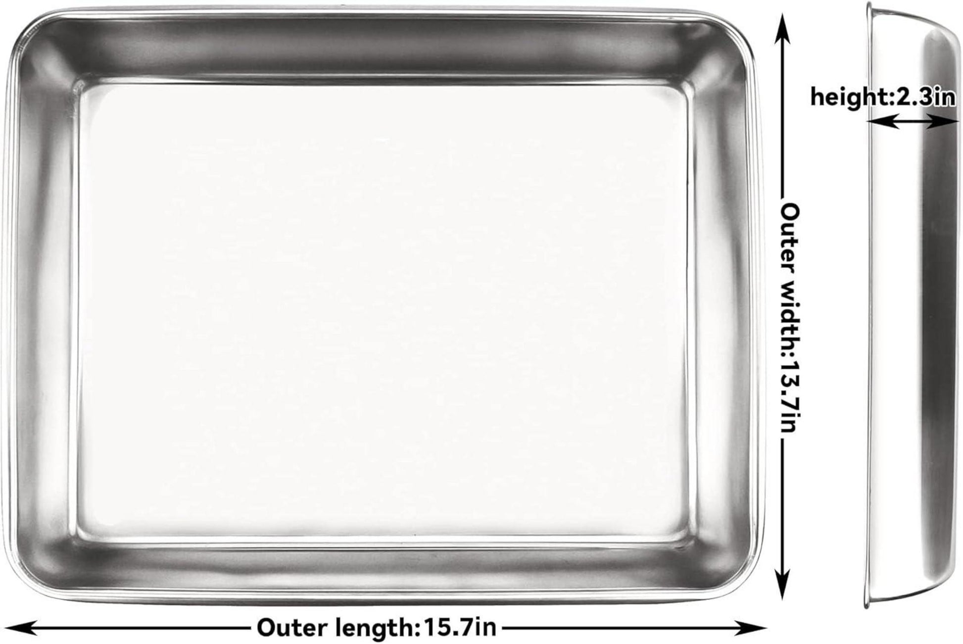 Backblech Edelstahl Baking Tray antihaftbeschichtet 25x30cm