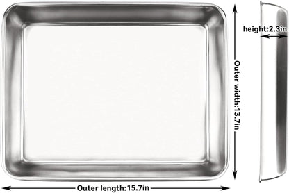Backblech Edelstahl Baking Tray antihaftbeschichtet 25x30cm