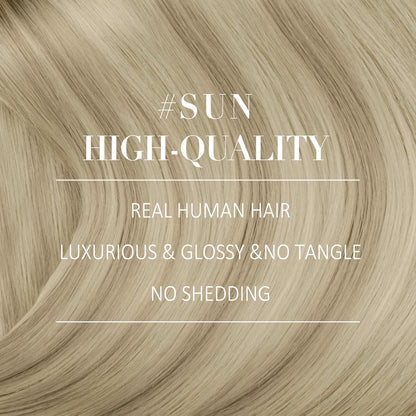 Echthaar Nano Ring Extensions Blond 60cm Aschblond Platinblond