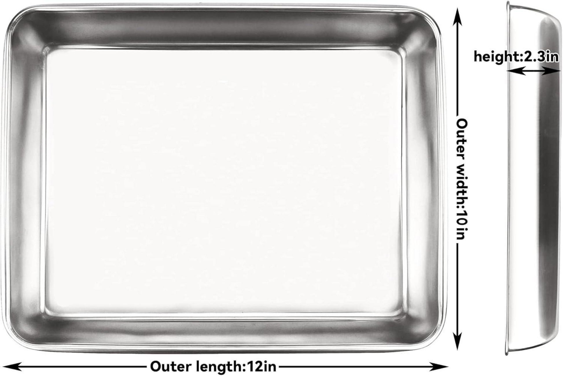 Edelstahl Backblech Antihaftbeschichtet 25x30 cm