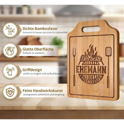 Giftasy Bambus Schneidebrett - Geschenk für