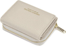 Damen Geldbörse klein mit Vintage Design und Münzfach - Beige