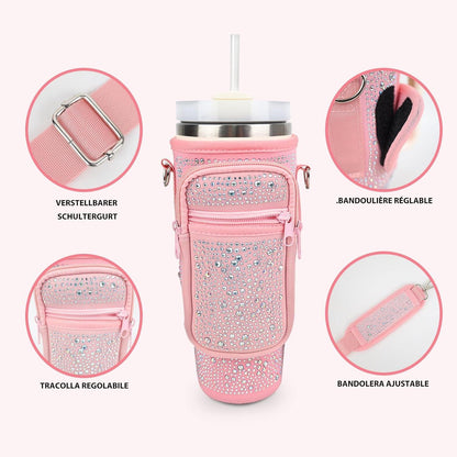 Stanley Cup 40 Oz Trinkflasche Tasche Rosa für Camping & Outdoor