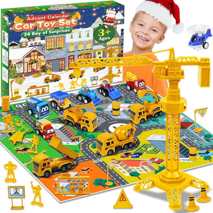 Adventskalender Baufahrzeuge Spielzeug 2026, Kinder Junge