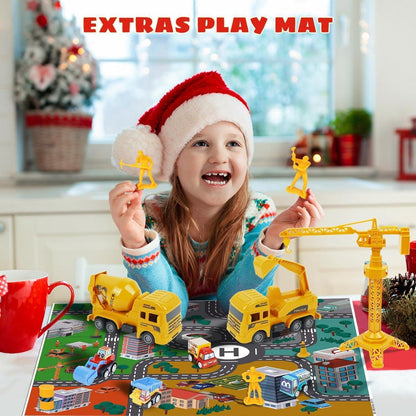 Adventskalender Baufahrzeuge Spielzeug 2026, Kinder Junge