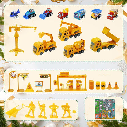 Adventskalender Baufahrzeuge Spielzeug 2026, Kinder Junge