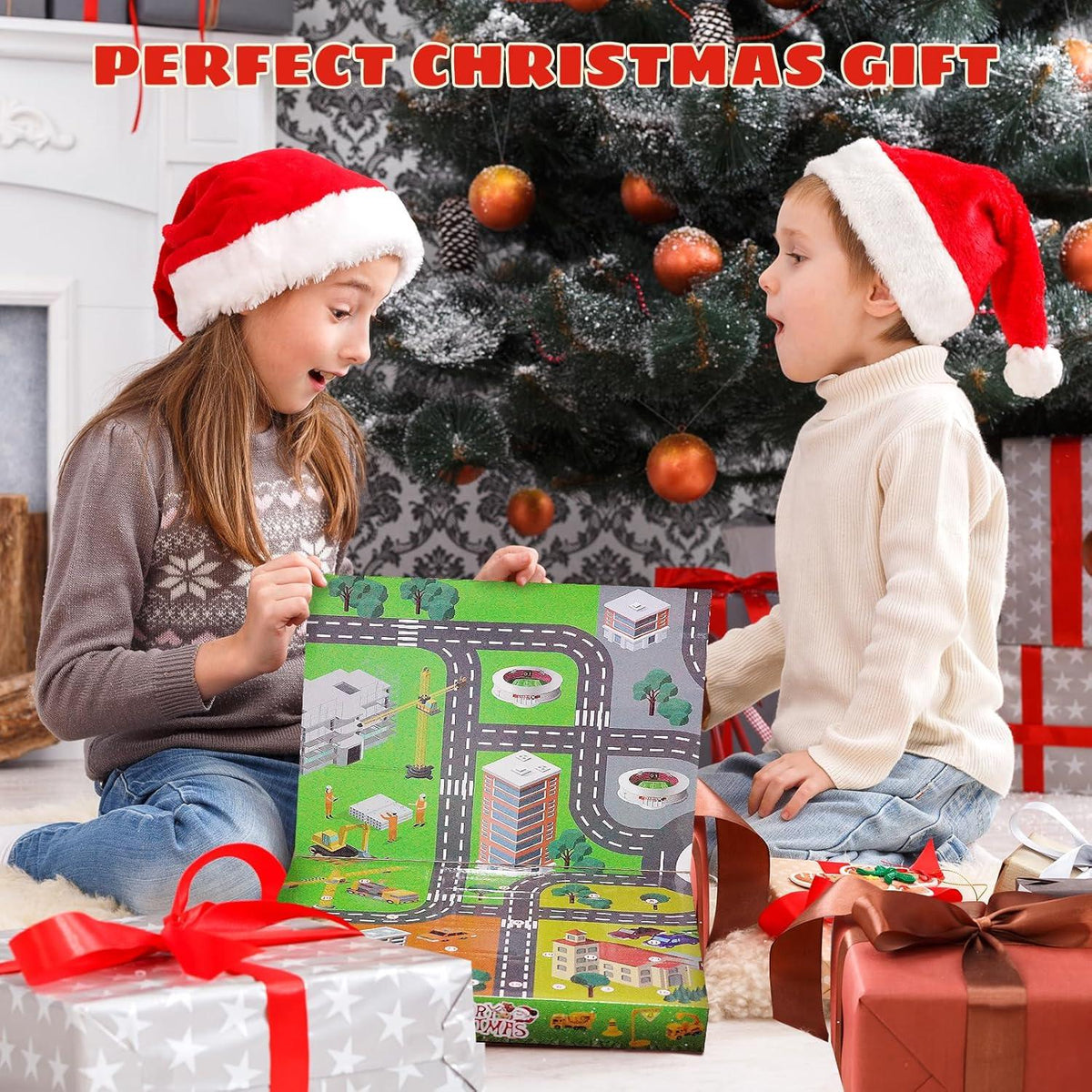 Lupxiu Adventskalender Kinder 2024 Baufahrzeuge Spielzeug 4 5 6 Jahre Jungen Weihnachtskalender 2024 Geschenk Baustellenfahrzeuge Kleine Geschenke