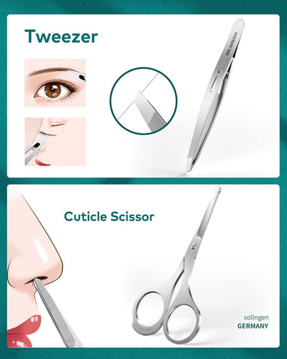 Professionelles Maniküre-Pediküre Set in Premium-Qualität mit Lederetui
