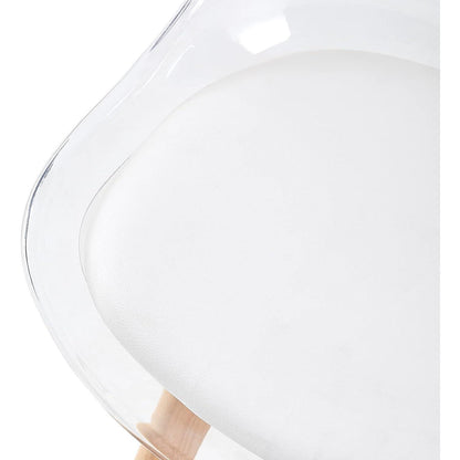 Transparente Esszimmerstühle Set 8 – Skandinavischer Stil mit Holzbeinen