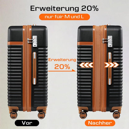 ABS Hartschalen Koffer 4 Rollen TSA Schloss Erweiterbar