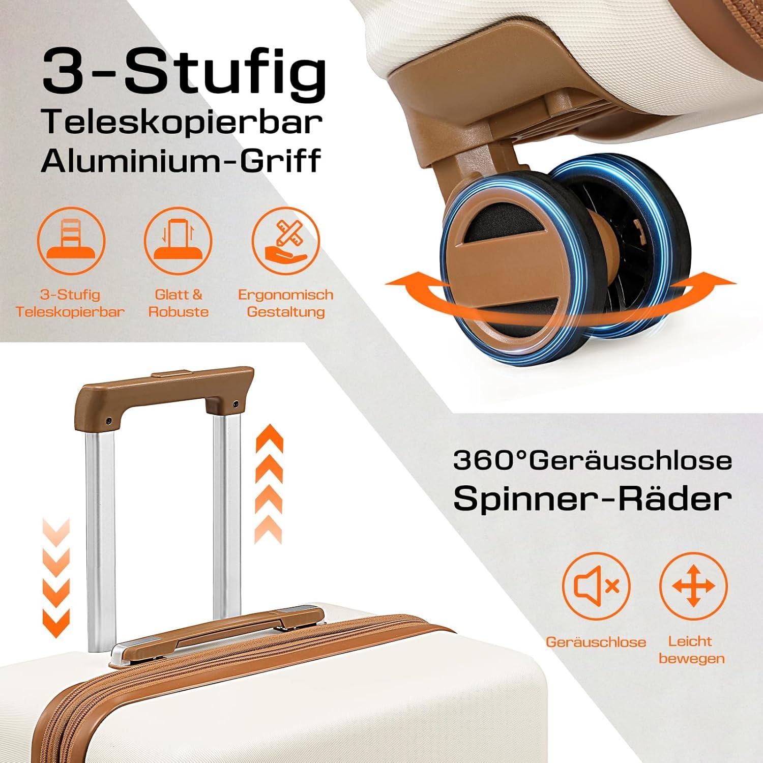 Joyway Hartschalenkoffer XL 48x30x76cm 100L Weiß TSA-Schloss