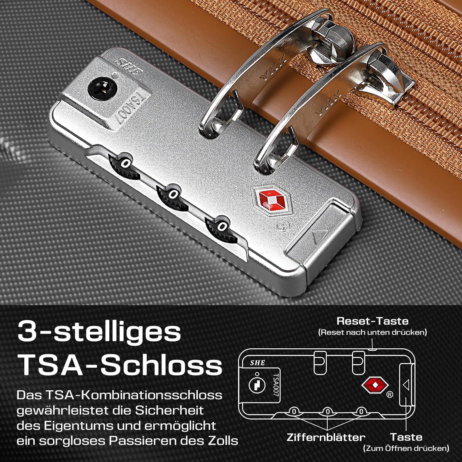 ABS Hartschalen Koffer 4 Rollen TSA Schloss 41x25x66cm 65L Grau