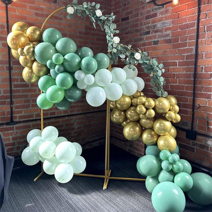 Salbeigrüne Luftballons Set 60 Stück 12 Zoll Geburtstagsparty Dekoration mit Goldkonfetti
