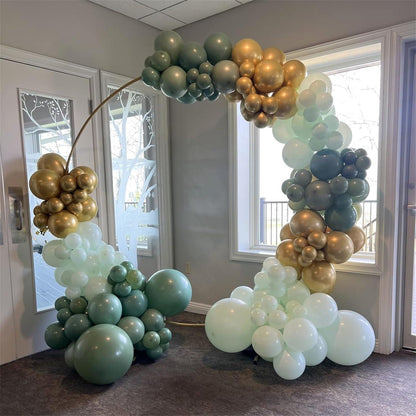 Salbeigrüne Luftballons 60 Stück 12 Zoll Gold Konfetti