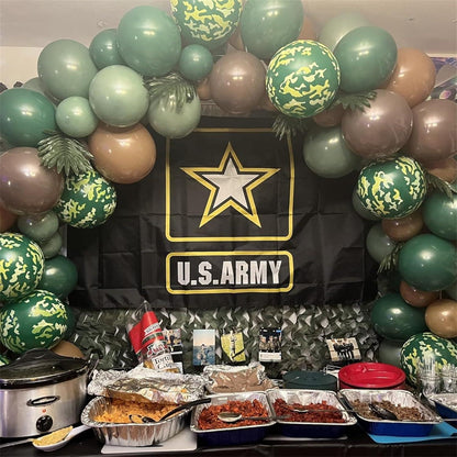 60 Luftballons Grün Braun Camouflage Stück 12 Zoll Militär Themen