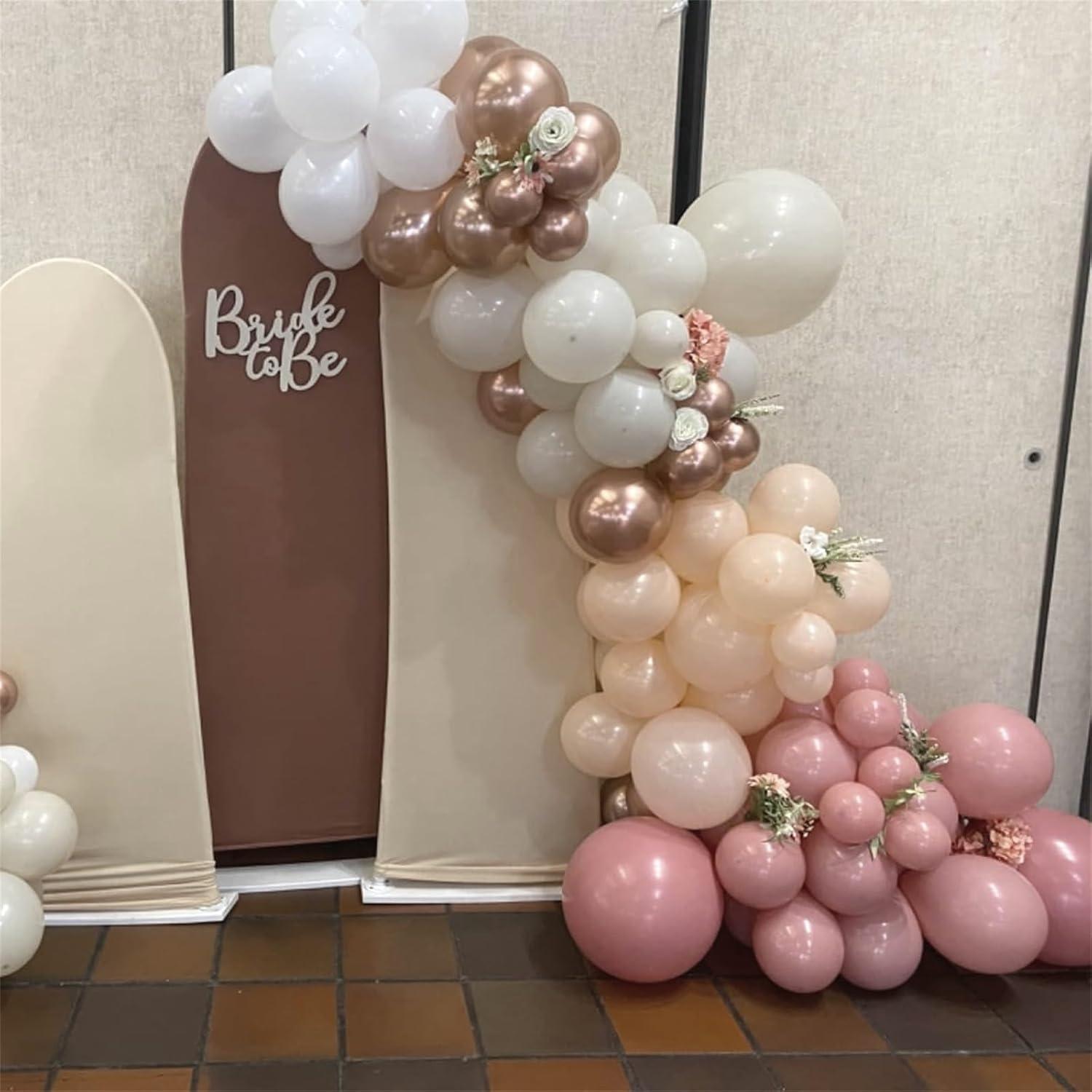 60x Luftballons Rosa Beige Metallic Gold Apricot Champagner