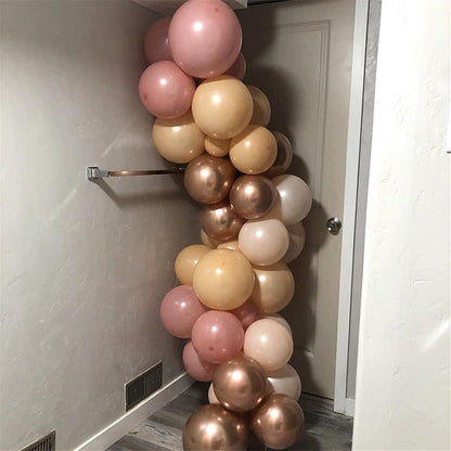 60x Luftballons Rosa Beige Metallic Gold Apricot Champagner