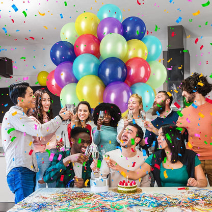 60 Stück Regenbogen Luftballons 12'' Geburtstagsdeko Kindergeburtstag