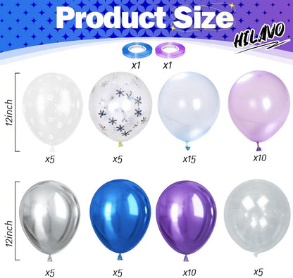 Frozen Luftballons Set, 60 Stück 12'' Geburtstag Deko