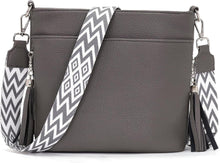Umhängetasche Damen Mittelgroß Leder PU Tasche Breiter Schultergurt