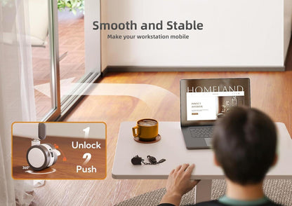 Stehpult Höhenverstellbar Laptoptisch Rollen Stehschreibtisch 65×48cm