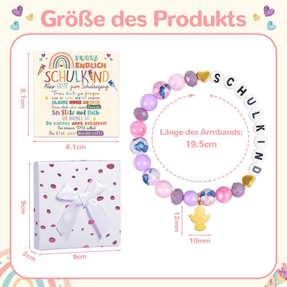 Einschulung Geschenk Mädchen Schutzengel Ärmbänder 2024 Lila