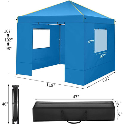 3x3m Pavillon wasserdicht, winterfest mit Seitenteilen
