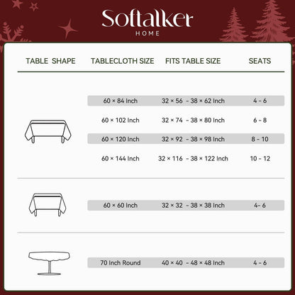 Weihnachts Tischdecke Jacquard Winter Vintage 152x213 cm