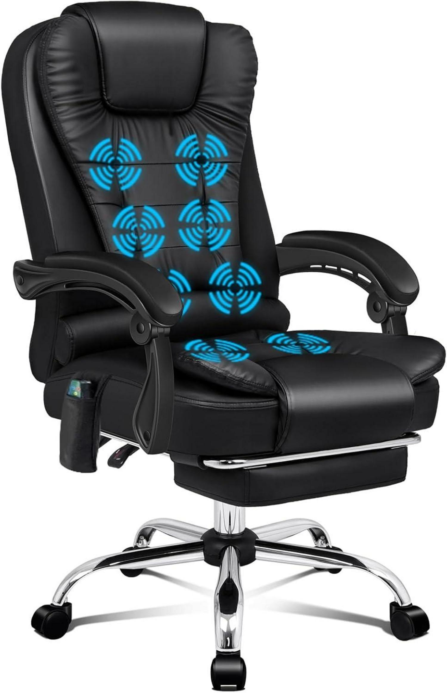 Ergonomischer Bürostuhl mit Wärmemassagefunktion in Schwarz
