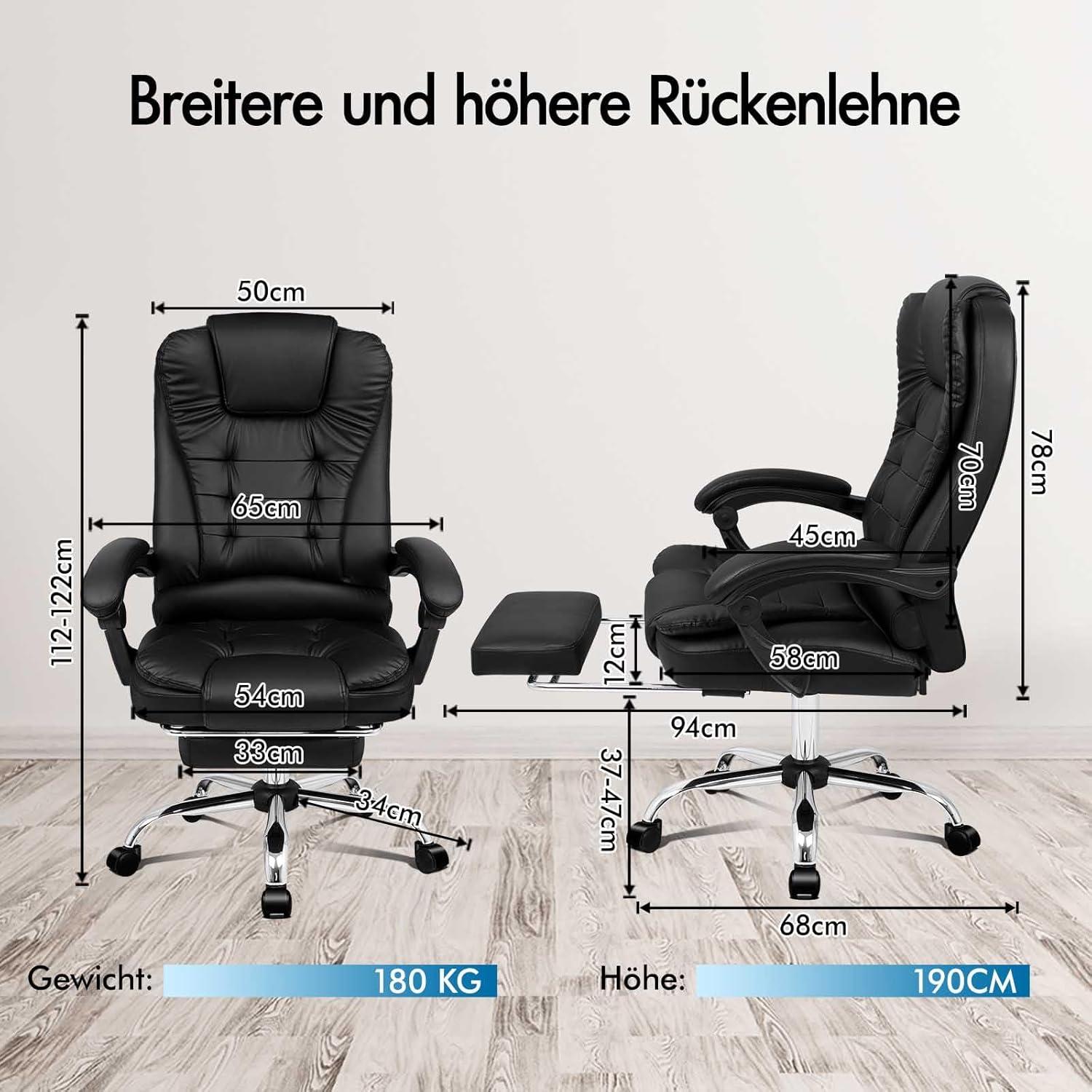 Ergonomischer Bürostuhl mit Wärmemassagefunktion und