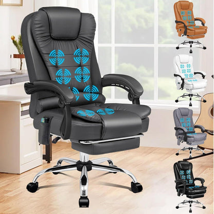 Ergonomischer Bürostuhl mit Wärmemassagefunktion | PU-Leder