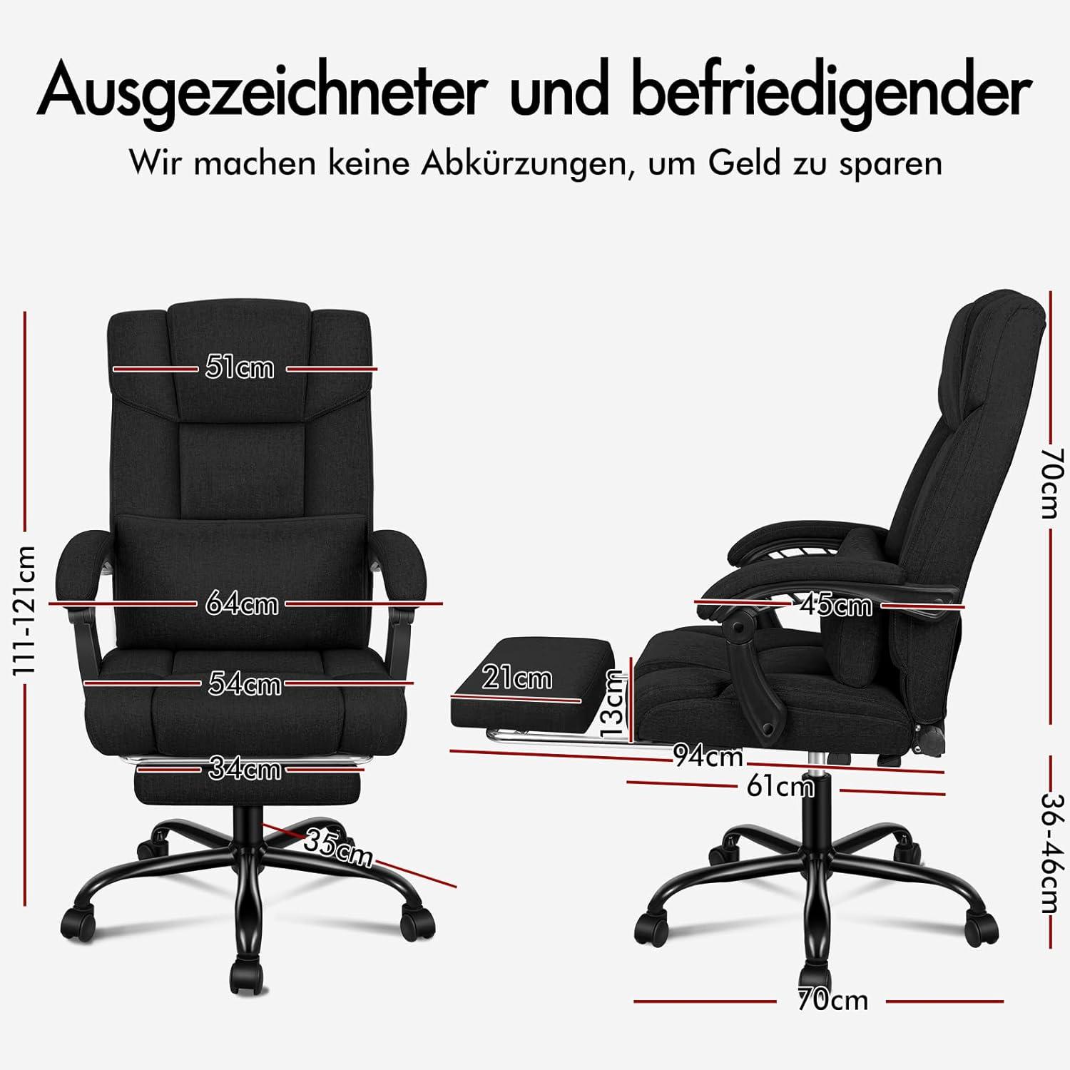 ALFORDSON Bürostuhl mit Lendenwirbelstütze, High