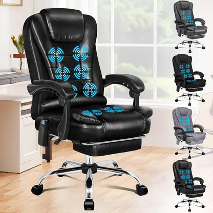 Ergonomischer Bürostuhl mit Massagefunktion in Schwarz