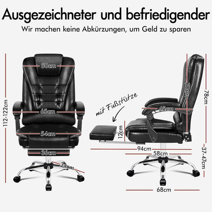 Ergonomischer Bürostuhl mit Massagefunktion in Schwarz