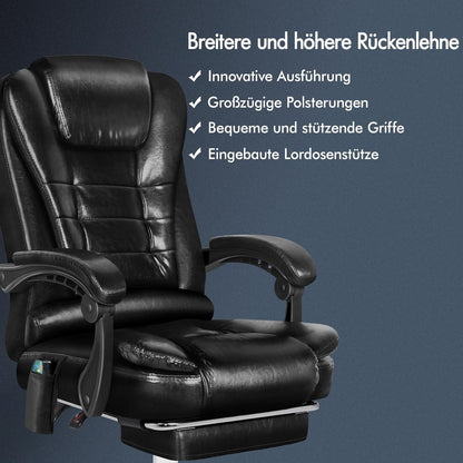 Ergonomischer Bürostuhl mit Massagefunktion in Schwarz