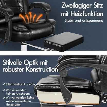 Ergonomischer Bürostuhl mit Massagefunktion in Schwarz