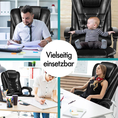 Ergonomischer Bürostuhl mit Massagefunktion in Schwarz