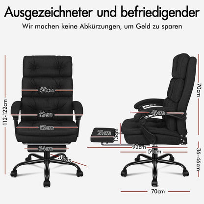 ALFORDSON Großer Bürostuhl Schwarz Hochwertiger