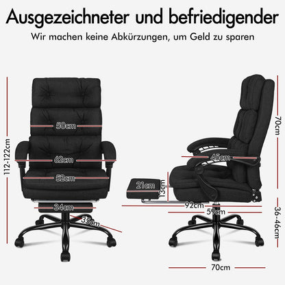 ALFORDSON Großer Bürostuhl Schwarz Hochwertiger