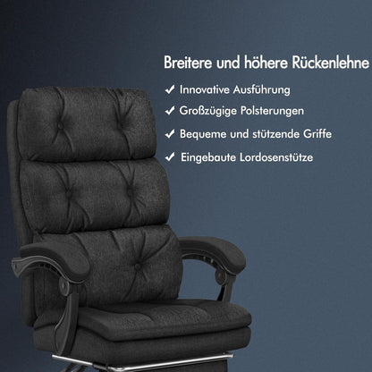 ALFORDSON Bürostuhl HighBack 360° Drehung, Neigung 150°, Schwarz