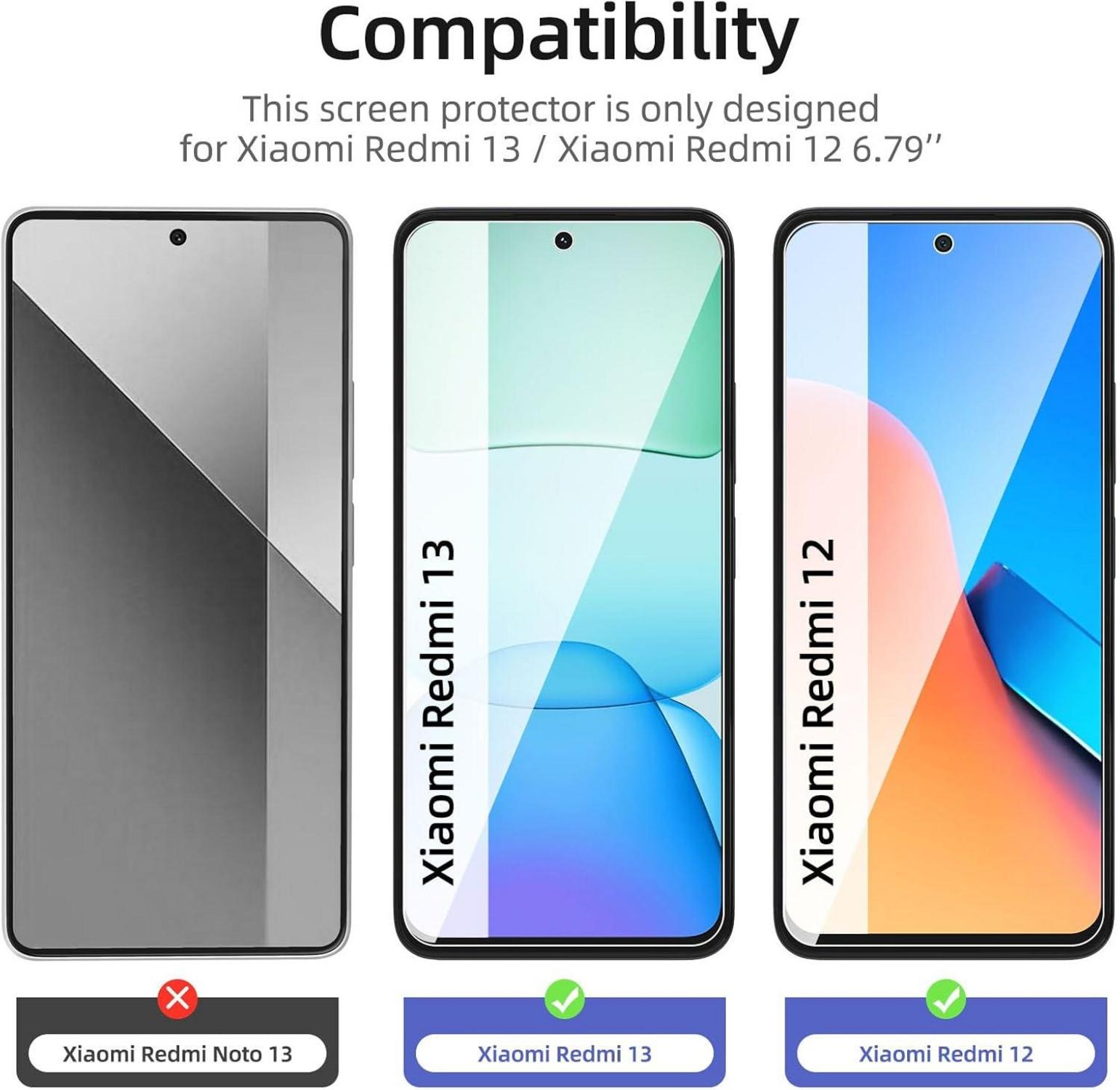 Panzer Schutz Glas Xiaomi Redmi 13 3Stk HD
