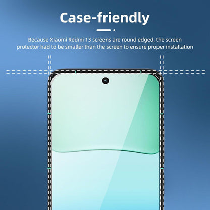 Panzer Schutzglas für Xiaomi Redmi 13 HD 9H Härte 3er Set