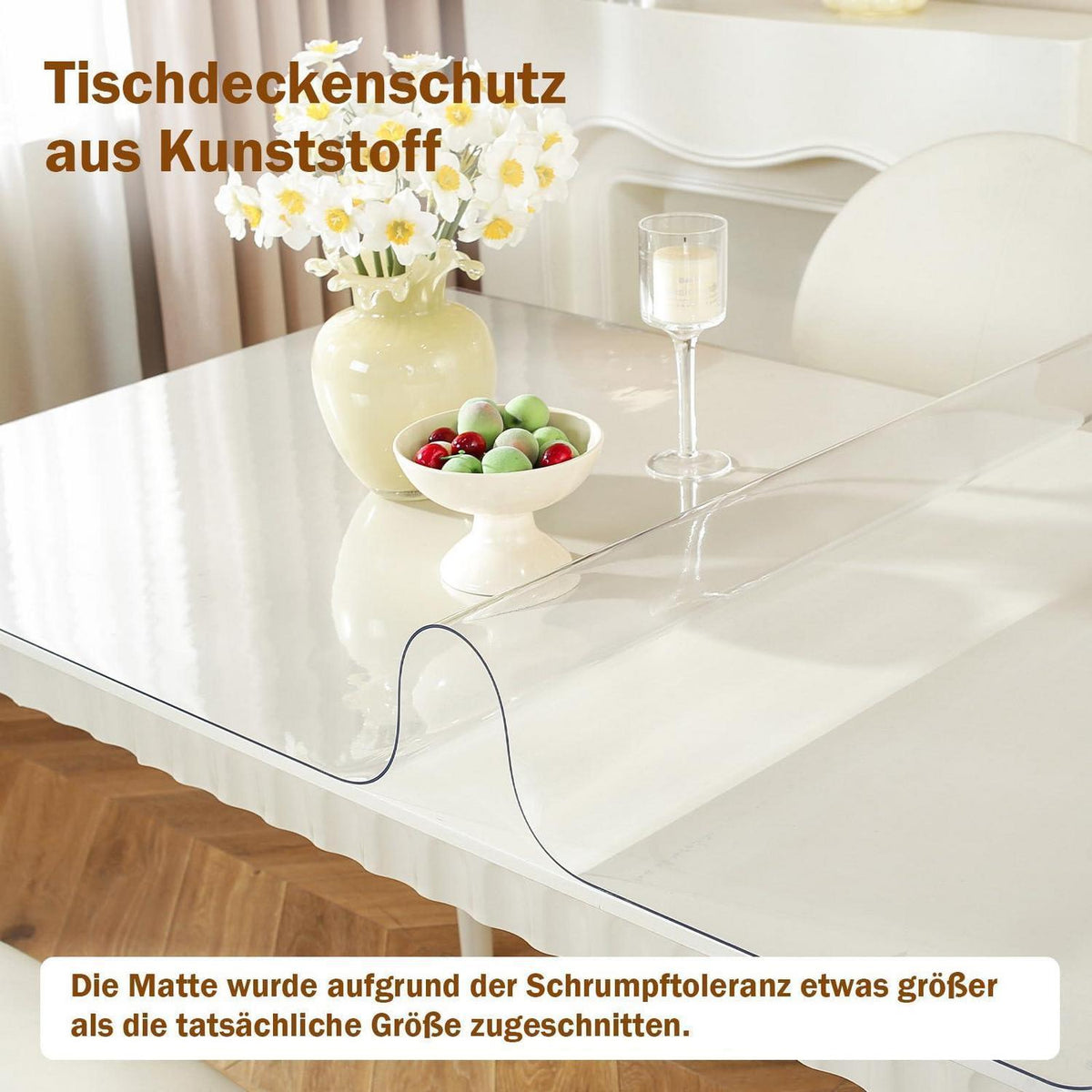 Tischfolie Transparent 90x200 cm – Glasklare PVC Tischauflage