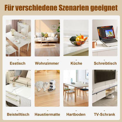 Transparente Tischfolie 100x200 cm – Rutschfest & Kratzfest
