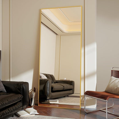 Ganzkörperspiegel 165x60cm Gold mit Ständer – Stehend & Hängend
