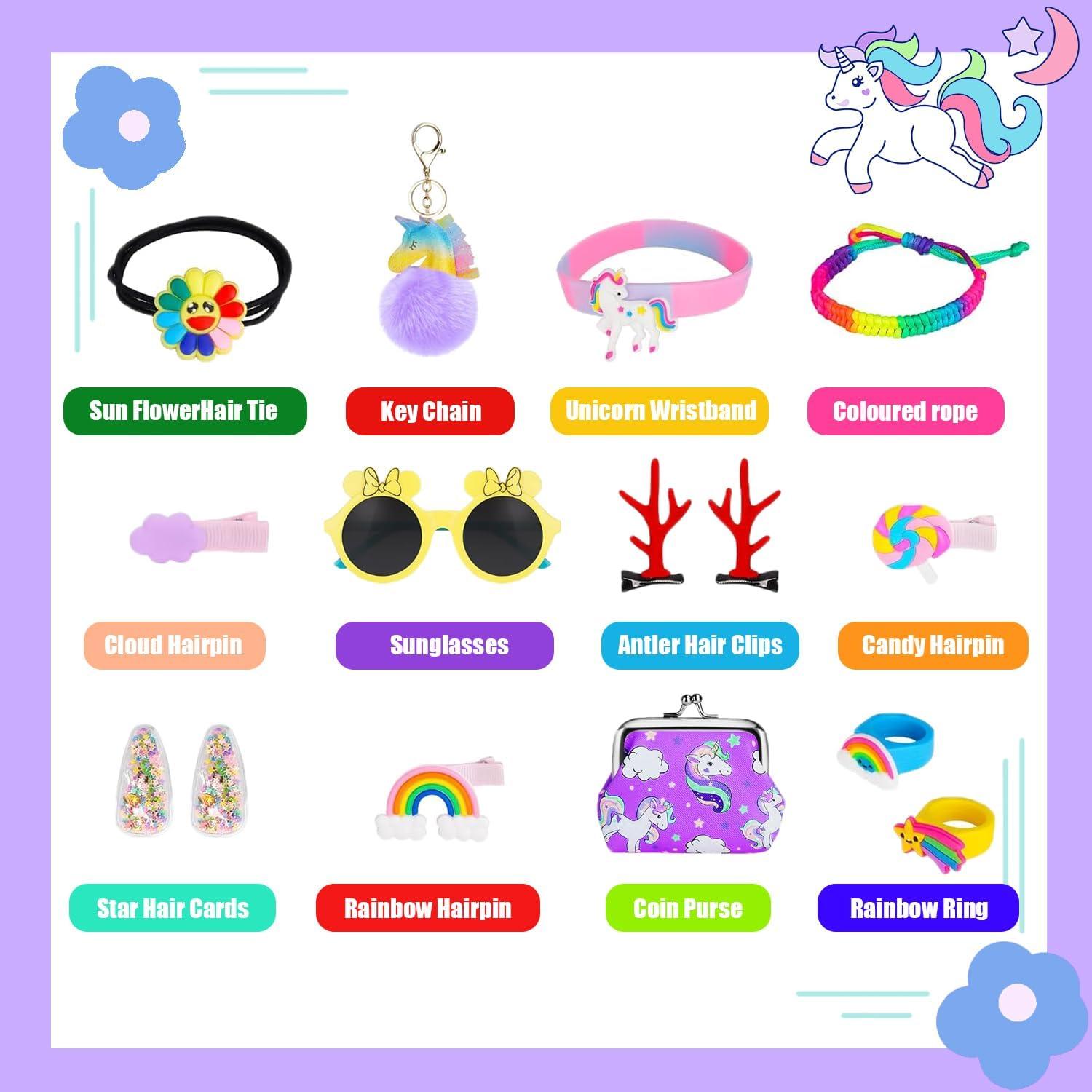 Adventskalender Einhorn 2024 Mädchen Schmuck Spielzeug 24
