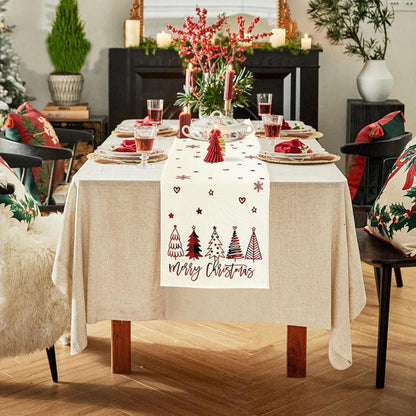Weihnachtsdeko Tischläufer Modern Winter Rot 40X140
