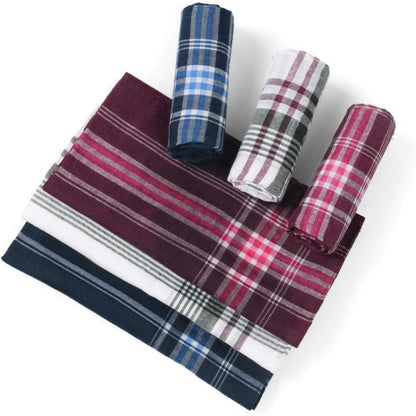 Herren Taschentücher Stoff 24er Set Baumwolle Plaid